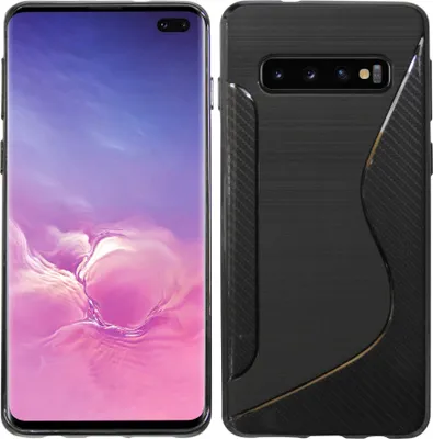 Obrázok produktu pre cofi1453® S-Line Case Bumper kompatibilný so Samsung Galaxy S10 Plus G975F Silikónové puzdro Nárazuvzdorné puzdro na mobilný telefón TPU kryt Black
