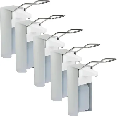 Produktbild von 5 Seifenspender Alu 500 ml Euronorm - LH - Leerflasche - Edelstahlpumpe