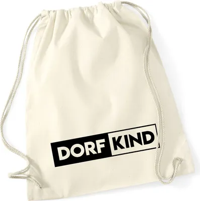 Produktbild von Huuraa Turnbeutel Dorfkind Modern 12 Liter Natural Baumwolle Rucksack Geschenkidee