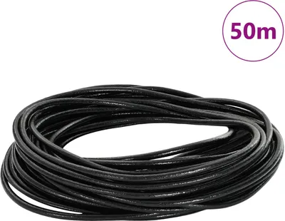 Immagine prodotto di vidaXL Corda in pelle, colore nero, diametro 3 mm, lunghezza 50 metri