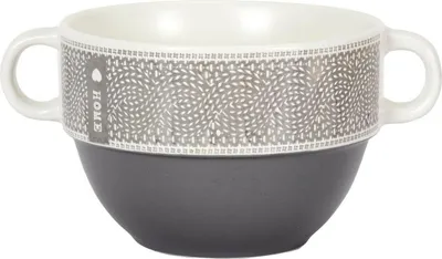 Produktbild von HowHomely | Suppenschüssel - Keramikschale - 500 ml - Grau - Suppenteller - Rustrikal