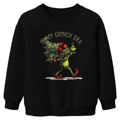 Produktbild von In My Grinch Era Weihnachten Weihnachtsbaum lustig Kinder Sweatshirt Pullover, Schwarz, 116