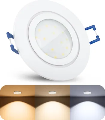 Produktbild von SSC-LUXon RW-2 LED Einbauspot dimmbar flach IP44 - einstellbare Lichtfarbe 3CCT - rund weiß 230V 6 Watt