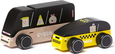 Produktbild von Bus und Taxi Holzspielzeug Kinderspielzeug Cubika ab 18 Monaten