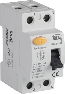 Image de KRD6 2P 16A AC 10mA Interrupteur différentiel idéal