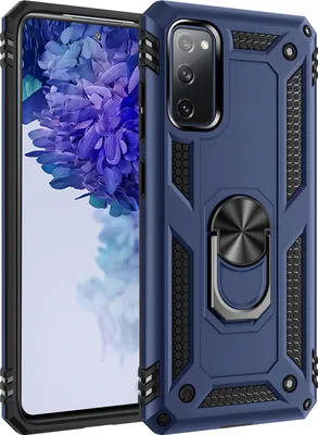 Image de Etui de protection pour Galaxy S20 FE, étui résistant à deux couches, testé militairement, avec support d'anneau pour Samsung Galaxy S20 Fan Edition bleu