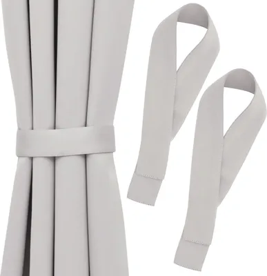 Immagine prodotto di Set di 2 tiranti per tende Blumtal grigio chiaro - tirante per tende 72x5 cm - supporto per tende opache lavabili