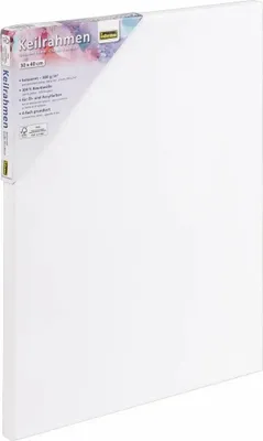 Produktbild von Idena 60004 - Keilrahmen mit Leinwand aus 100% Baumwolle, Grammatur 380 g/m², für Öl- und Acrylfarben, ca. 30 x 40 cm groß, weiß