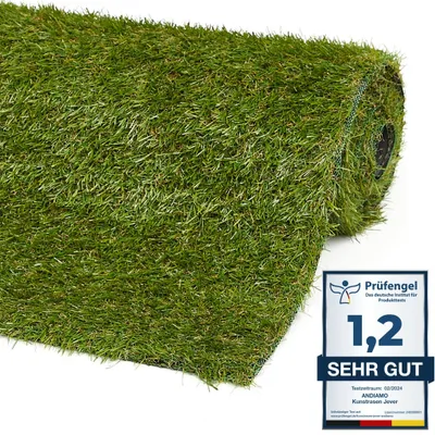 Produktbild von Kunstrasen Grün 200 x 100 cm 20 mm Rasenteppich Outdoor für Balkon Terrasse oder Garten