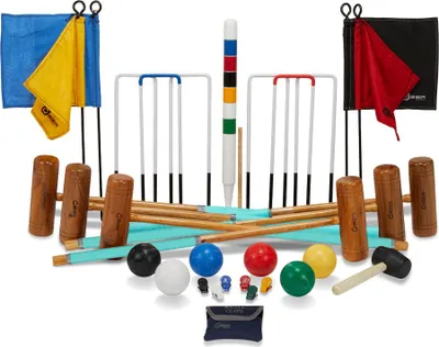 Image de Set de Croquet professionnel, 6 personnes, arceaux en acier de 11 mm, boules en plastique Sans sac