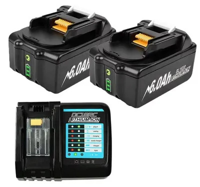 Obrázek produktu pro Nabíjecí baterie, 18V, kapacita 6000mAh, 2 baterie, 1 nabíječka