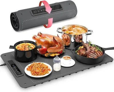 Produktbild von Silikon-Wärmeplatte, 3 Temperaturstufen, flexibel, ideal für Zuhause, Buffet