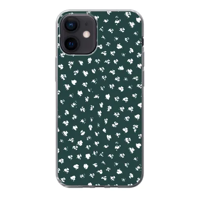 Produktbild von MuchoWow® Handyhülle Schutzhülle Hülle für iPhone 12 Polka dots - Weiß - Grün Silikon Softcase Handy Hülle - Schutzhülle