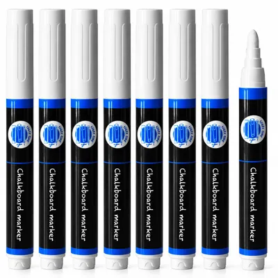 Produktbild von 8 Kreidestifte Kreidemarker Flüssigkreide Folienstift Marker abwischbar Weiß