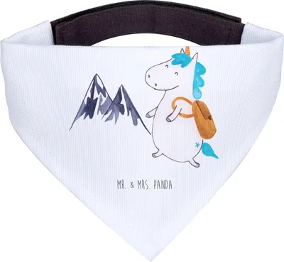 Produktbild von Mr. & Mrs. Panda Hunde-Halstuch Einhorn Bergsteiger - Weiß - Geschenk, Reisen, Hund Halstuch, Urlaub, Hunde Bandana, Hundehalstuch, Weltenbummler, Einhörner, Unicorn