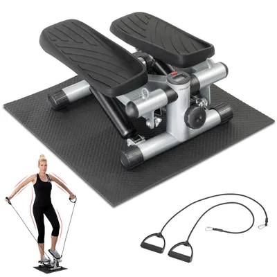 Produktbild von FCH Stepper 42 x 38.5 x 21.5 cm mit Trainingscomputer,für Fitness für Beine & Po, Ministepper mit Trainingsbändern, Ausdauertraining,LCD