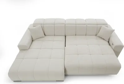 Produktbild von Wohnlandschaft >Puppet< Kopfteilverstellung, Sitzverstellung, creme - 301x113x195cm (BxHxT)