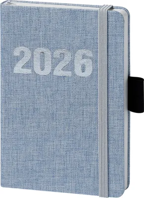 Produktbild von BSB Buchkalender V Book A6 hellblau 02-0347 Leinenoptik