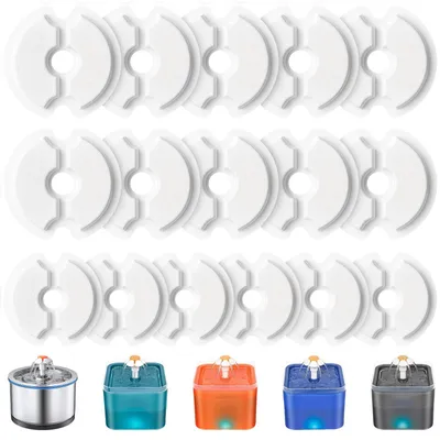 Imagen del producto de Filtros de tres capas para fuentes de agua para gatos, paquete de 16 unidades, compatibles con fuentes de 2 litros y 2,5 litros. Filtros para fuentes de agua para gatos