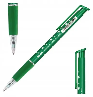 Zdjęcie produktu dla Długopis automatyczny gwiazdki 066 zielony, Medium 1 mm, Toma