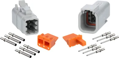 Produktbild von Amphenol AS-6SM/F 111 SET-Steckverbindung ATM-Serie 1xStift/1xBuchse, 6-polig, Crimpanschluss Isolationsdurchmesser