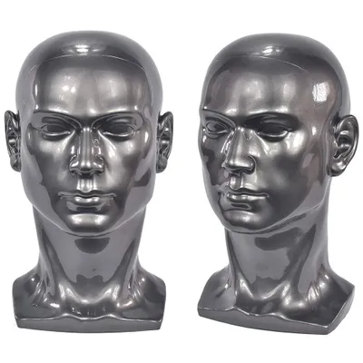 Productafbeelding van Famanu Mannequin Hoofd, glanzend zwart - 30 cm