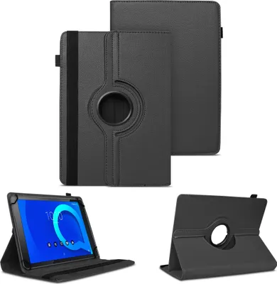 Produktbild von Tablet Tasche für Alcatel 3T 10 Hülle Schutzhülle Cover 360° Drehbar Schutz CaseFarben:Schwarz