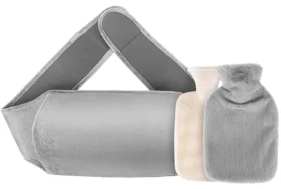 Produktbild von Wärmflaschengürtel 1L 130 cm Extra Lang Grau mit Abnehmbarem Bezug