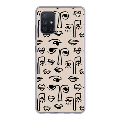 Produktbild von MuchoWow® Handyhülle Schutzhülle Hülle für Samsung Galaxy A51 Muster - Lippen - Strichzeichnungen Silikon Softcase Handy Hülle - Schutzabdeckung