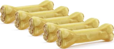 Produktbild von DOGBOSS 100% Natur Kauknochen - Hundeknochen, Rinderhaut mit Lamm, 5 Stück 17 cm