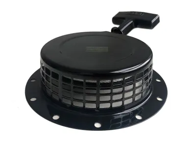 A black starter pull for a generator.