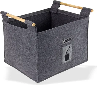Produktbild von Holzkorb Tasche Filztasche Kaminholzkorb Brennholzkorb Brennholzholztasche grau