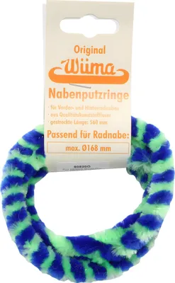 Produktbild von Paar Nabenputzringe - blau / neongrün - für Mokick - Radnabe Ø168 mm, 560 mm lang