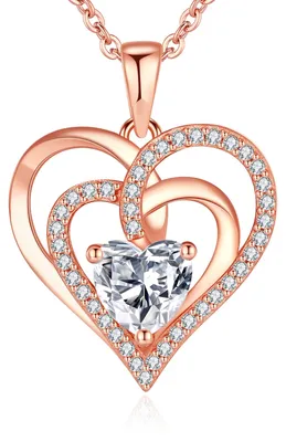 Produktbild von Jrêveinfini Herz Halskette Damen 925 Silber Roségold mit Anhänger, Mutter Tochte
