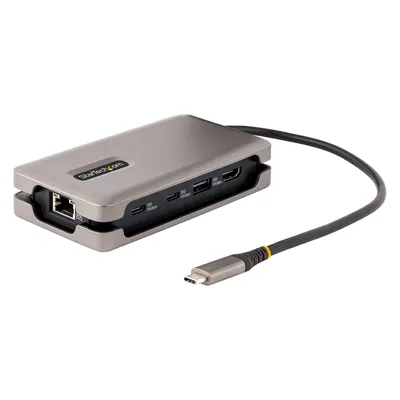 Produktbild von StarTech.com USB-C Multiport Adapter - USB Typ-C 3.2 Gen2 10Gbps Docking Station mit HDMI 2.0b 4K 60Hz Videoausgang, USB Hub (2xUSB-C, 1xUSB-A), PD 100W Pass-Through - Mini Travel Dock mit 30cm Kabel