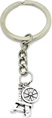 Produktbild von Onwomania Schlüsselanhänger Webstuhl Webkunst Silber Metall Anhänger Charm