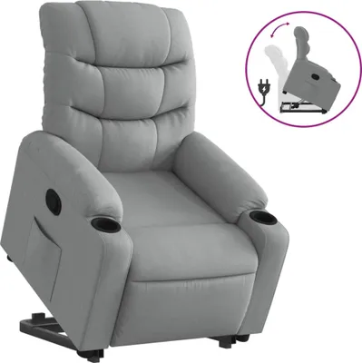 Produktbild von vidaXL Relaxsessel mit Aufstehhilfe Hellgrau Stoff