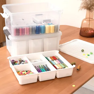 Produktbild von Kunststoff Aufbewahrungsboxen - transparente Organizer - 4 Stück - 16 Liter