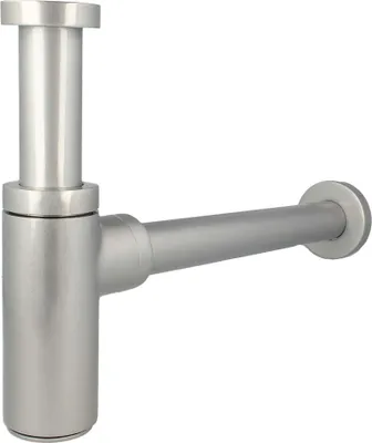 Produktbild von tecuro DESIGN Flaschensiphon Rohrgeruchsverschluss, Silber edelmatt