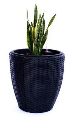 Produktbild von Elegant Einrichten | Pflanzkübel | Polyrattan | rund konisch | D37xH37cm | schwarz.