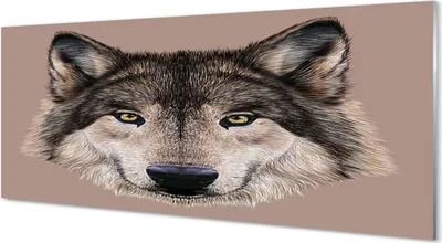 Produktbild von Glasbilder 125x50 Wandkunst gemalter Wolf