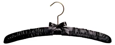 Produktbild von Kleiderbügel mit Satin 42cm (10 Stück) schwarz