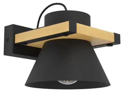 Zdjęcie produktu dla Lampa Ścienna E27 Czarna Eglo Maccles