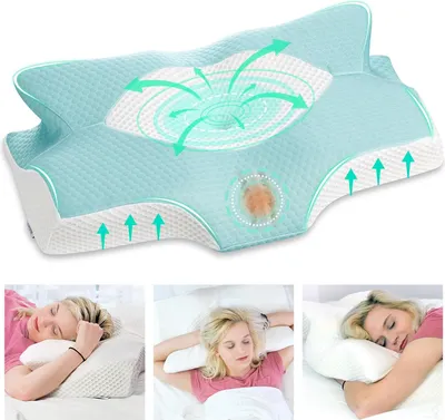 Obrázok produktu pre Odnímateľná viskoelastická vankúšik na podporu krku a ramien – ergonomický dizajn – 70 x 42 x 14 cm – mäkká podpora krku