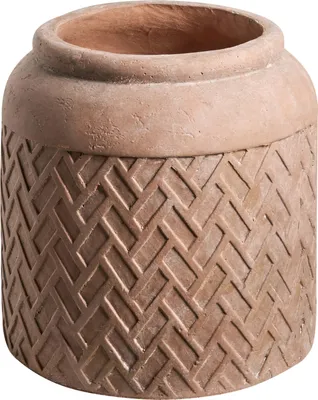 Produktbild von BELIANI Blumentopf Beige Lehm-Faser-Mischung Rund 35x35x36 cm Modernes Design Großer Balkontrog Blumenkübel Übertopf Blumentrog Indoor & Outdoor
