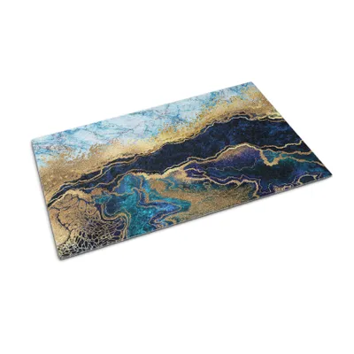 Obrázok produktu pre Rohožka na dvere - Rohož na zachytávanie nečistôt - Nekĺzavá vnútorná vonkajšia rohož - 60x40 cm - Modrý mramor
