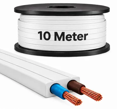 Productafbeelding van 10m Illu-Flachbandkabel H05RNH2-F 2x1,5mm² Weiß