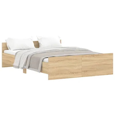 Obrázek produktu pro vidaXL Rám postele s čelem a podnožkou Sonoma dub 135x190 cm