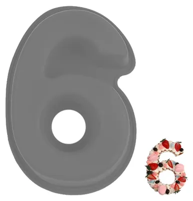 Productafbeelding van Siliconen bakvorm, vorm: 6, grijs, 3D, antiaanbaklaag, 25,3 cm