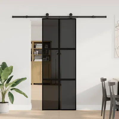 Produktbild von vidaXL Schiebetür mit Beschlag 76x205 cm Hartglas & Aluminium